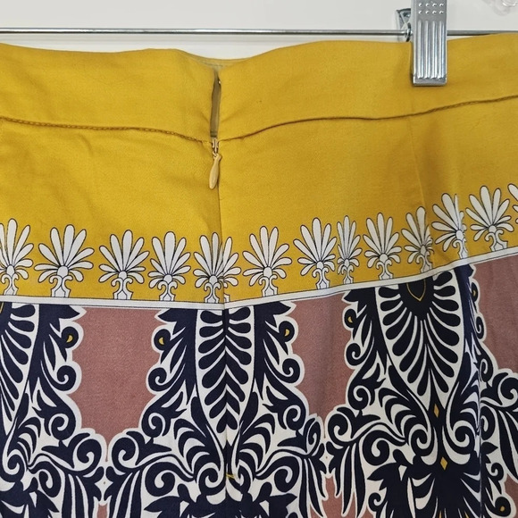 J. Crew Lisbon Scroll Yellow Print Skirt Size 6 - Picture 7 of 10